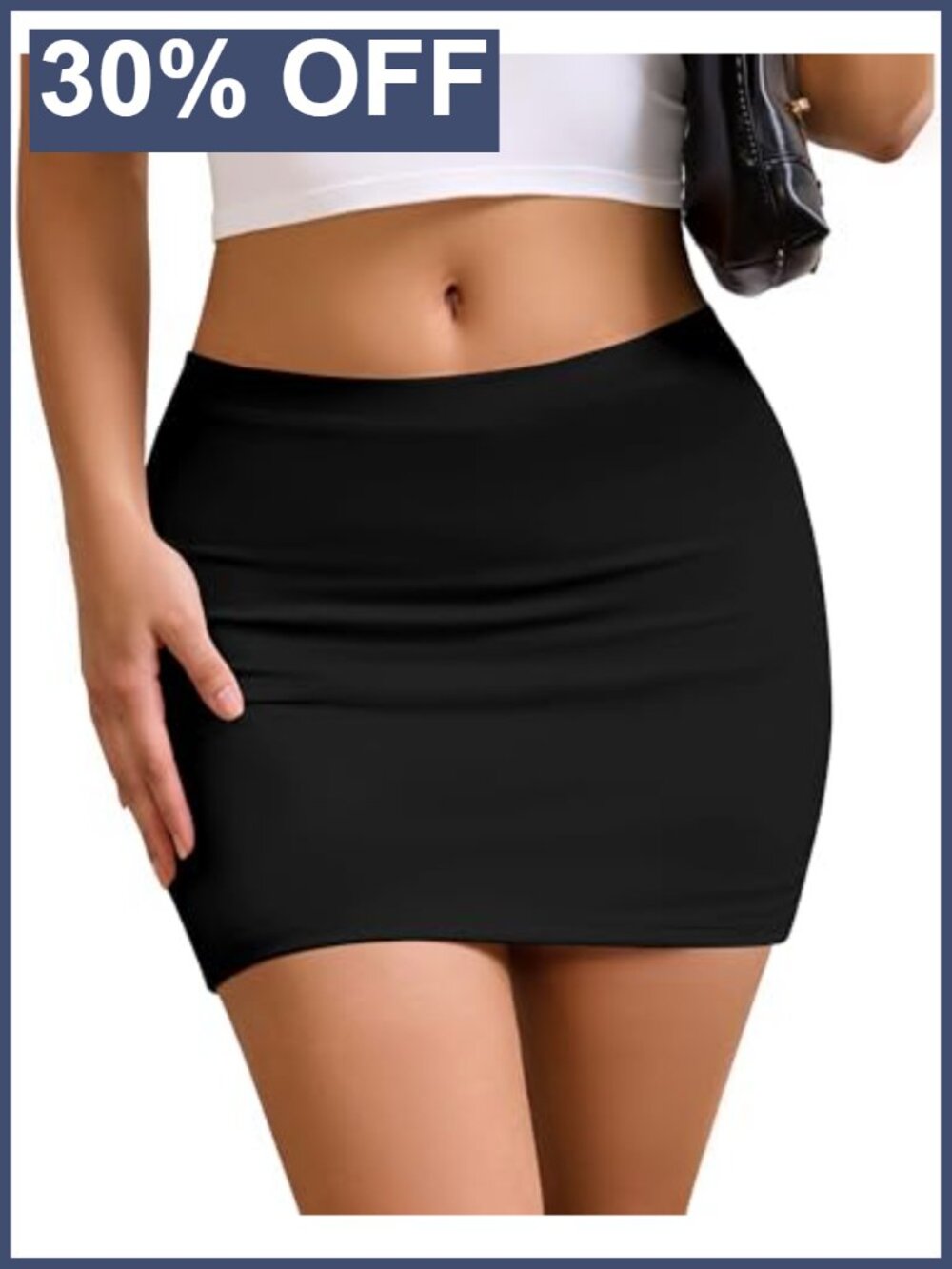 AB-Eleven Women's Mini Skort Stretchy Bodycon with Built-in Shorts